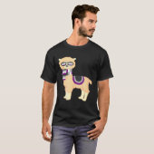 Asexual Pride Cool Lama met Ace Pride zonnebril T-shirt (Voorkant volledig)