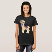 Asexual Pride Cool Lama met Ace Pride zonnebril T-shirt (Voorkant volledig)