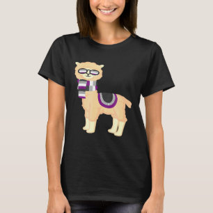Asexual Pride Cool Lama met Ace Pride zonnebril T-shirt