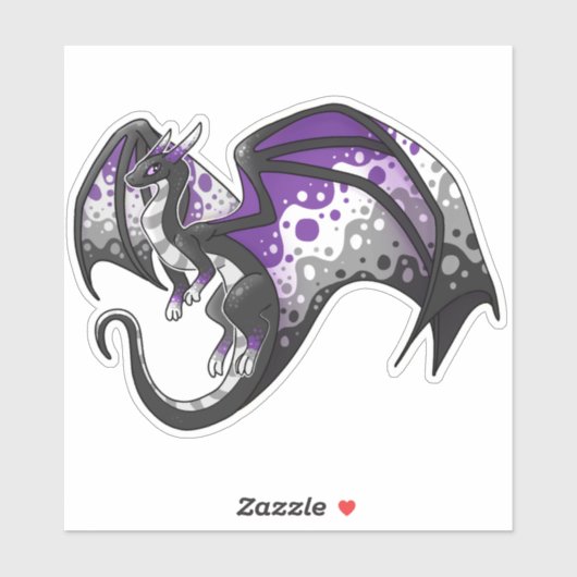Asexual Pride Dragon Sticker (Vel)