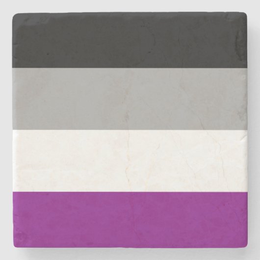 Asexual Pride Flag (Ace) (Asexualiteit) Stenen Onderzetter (Voorkant)