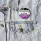 Asexual pride flag badge ronde button 5,7 cm (In situ)