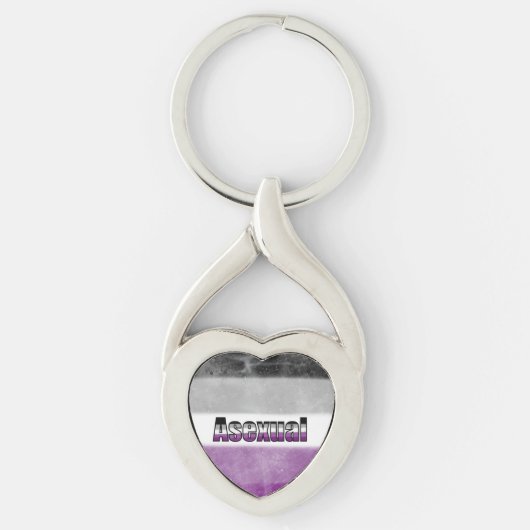 Asexual pride flag key ring sleutelhanger (Voorkant)