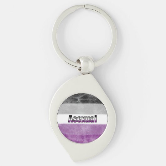Asexual pride flag key ring sleutelhanger (Voorkant)