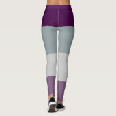 Asexual Pride Flag Paarse Grijs Gestreept LGBT Leggings (Achterkant)
