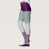 Asexual Pride Flag Paarse Grijs Gestreept LGBT Leggings (Links)