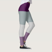 Asexual Pride Flag Paarse Grijs Gestreept LGBT Leggings (Rechts)
