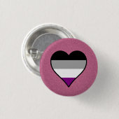 Asexual pride harten roze knop ronde button 3,2 cm (Voorkant /achterkant)