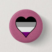 Asexual pride harten roze knop ronde button 3,2 cm (Voorkant)