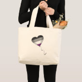 Asexual Pride Heart-ballon Grote Tote Bag (Voorkant (product))
