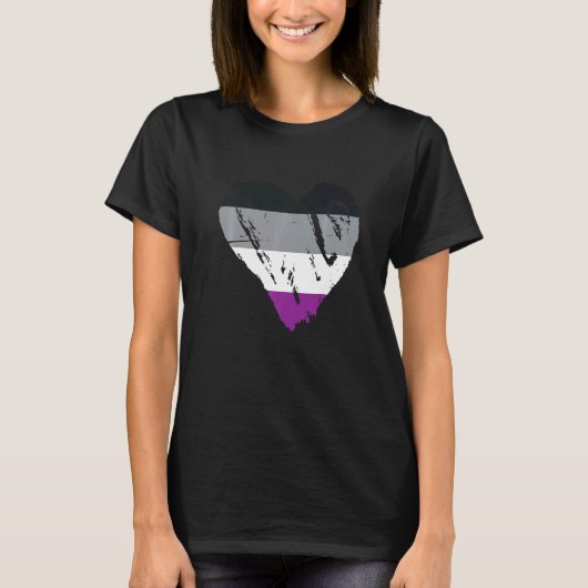 Asexual Pride Heart Flag 3 T-shirt (Voorkant)