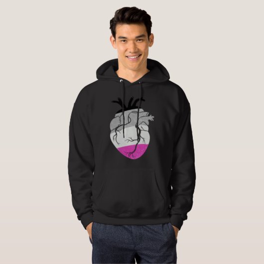 Asexual Pride Heart Flag Hoodie (Voorkant volledig)