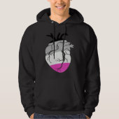 Asexual Pride Heart Flag Hoodie (Voorkant)