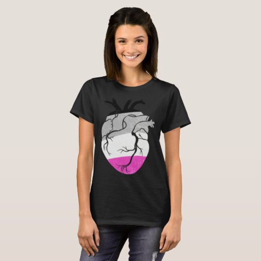Asexual Pride Heart Flag T-shirt (Voorkant volledig)