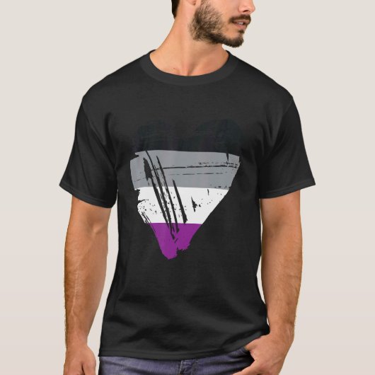 Asexual Pride Heart Vlag 1 T-shirt (Voorkant)