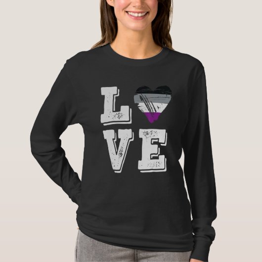 Asexual Pride Liefde Vlag T-shirt (Voorkant)