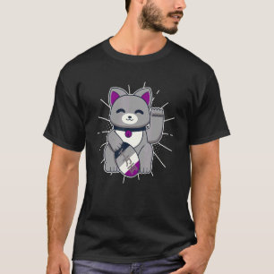 Asexual Pride Lucky Cat LGBTQ+ Aseksualiteit T-shirt
