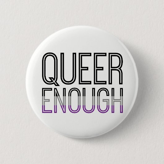 Asexual Pride Queer Genoeg Button (Voorkant)