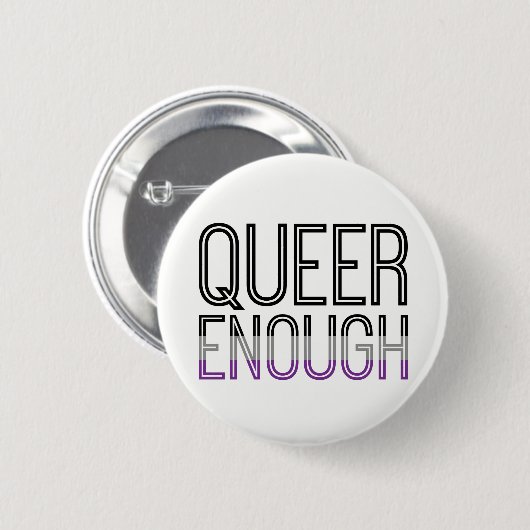 Asexual Pride Queer Genoeg Button (Voorkant /achterkant)