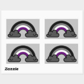 Asexual Pride Rainbow +{ Ace | Demi | Grijs}+ Rechthoekige Sticker (Vel)
