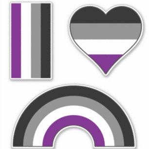 Asexual Pride Rainbow +{ Ace   Demi   Grijs}+ Sticker