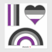 Asexual Pride Rainbow +{ Ace | Demi | Grijs}+ Sticker (Vel)