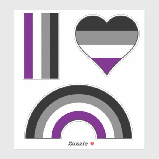 Asexual Pride Rainbow +{ Ace | Demi | Grijs}+ Sticker (Vel)