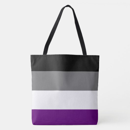 Asexual Pride Rainbow [Ace] | Demi | Grijs] Tote Bag (Voorkant)