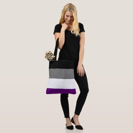 Asexual Pride Rainbow [Ace] | Demi | Grijs] Tote Bag (Op model)