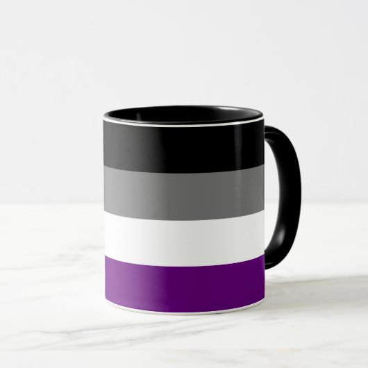 Asexual Pride Rainbow Flag | Demi | Grey] Mok (Voorkant rechts)