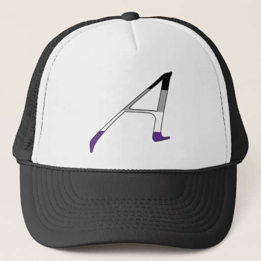 Asexual Pride "Scarlet", letter A Trucker Pet (Voorkant)