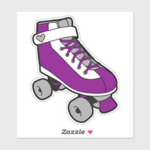 Asexual Pride Skating Paarse Retro Roller Schaats Sticker