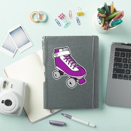 Asexual Pride Skating Paarse Retro Roller Schaats Sticker (iPad Cover)