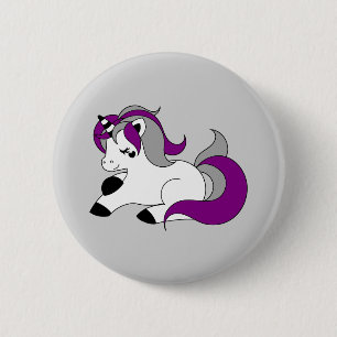 Asexual unicorn ronde button 5,7 cm