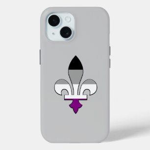 Asexualiteit pride fleur-de-lis iPhone 15 case