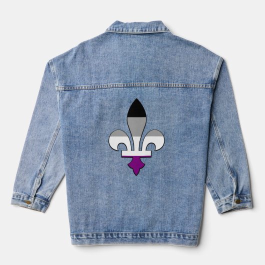 Asexualiteit pride fleur-de-lis denim jacket (Achterkant)