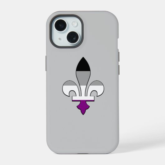 Asexualiteit pride fleur-de-lis iPhone 15 case (Achterkant)