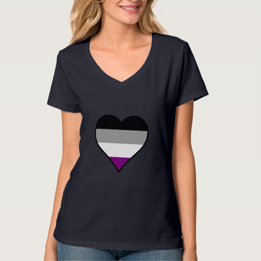 Asexualiteit pride hart T-shirt (Voorkant)