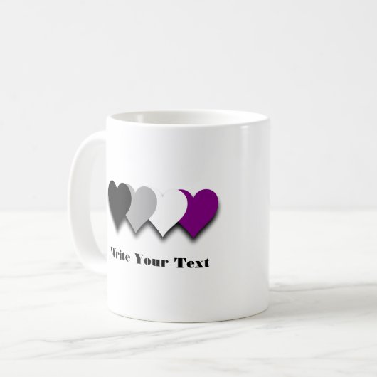 Asexualiteit pride harten Mok (Voorkant links)