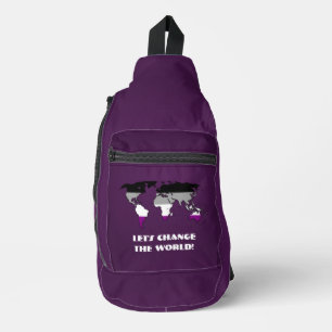 Asexualiteit Pride Wereldkaart Sling Bag