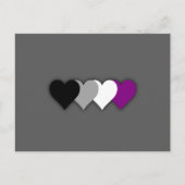 Asexualiteit prideharten briefkaart (Voorkant)