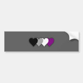Asexualiteit prideharten bumpersticker (Voorkant)