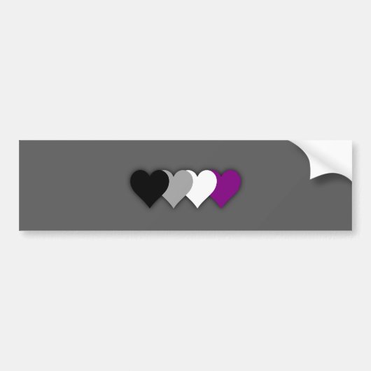 Asexualiteit prideharten bumpersticker (Voorkant)