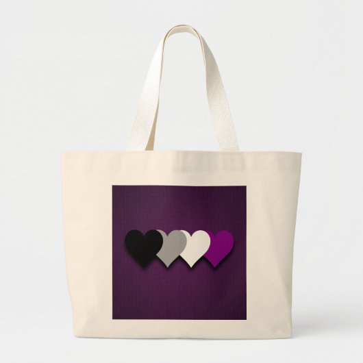 Asexualiteit prideharten rugzak grote tote bag (Voorkant)