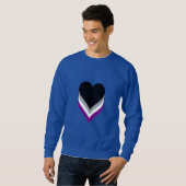 Asexualiteit prideharten Sweatshirt (Voorkant volledig)