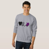 Asexualiteit prideharten Sweatshirt (Voorkant volledig)