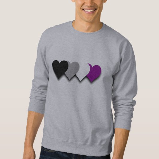 Asexualiteit prideharten Sweatshirt (Voorkant)