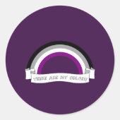 Asexualiteit regenboog ronde sticker (Voorkant)