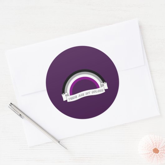 Asexualiteit regenboog ronde sticker (Envelop)