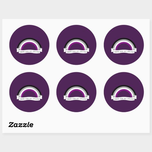 Asexualiteit regenboog ronde sticker (Vel)